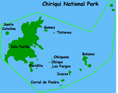 Map of the Chiriqui Gulf National Marine Park